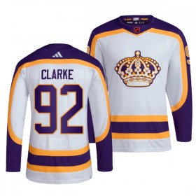 Los Angeles Kings tröja Brandt Clarke 92 Adidas 2022-23 Vit Reverse Retro 2.0 Authentic - NHL Tröjor Herr